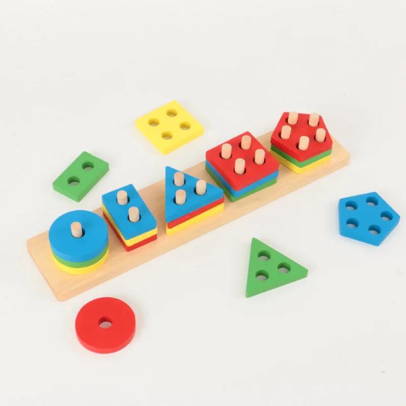 Wooden Geometric Puzzle - SmartyNest